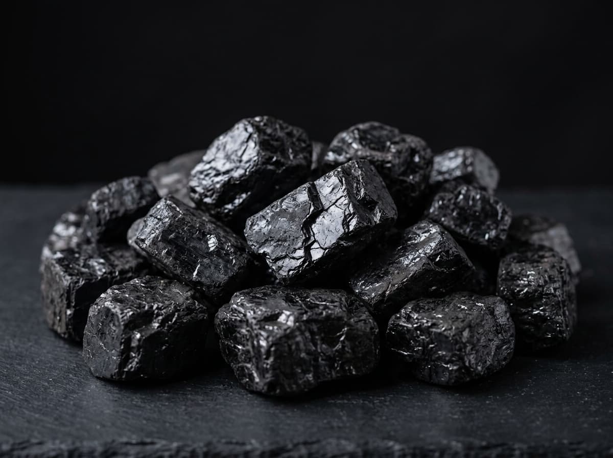 Black coal pieces as raw material for activated carbon production